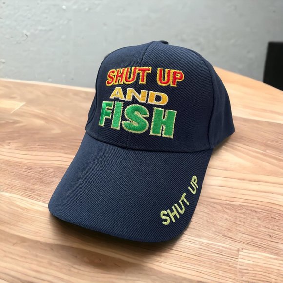 Embroidered Hat | Adjustable Sports Shut up and Fish Hat | Fishing Unisex Cap - Picture 2 of 3